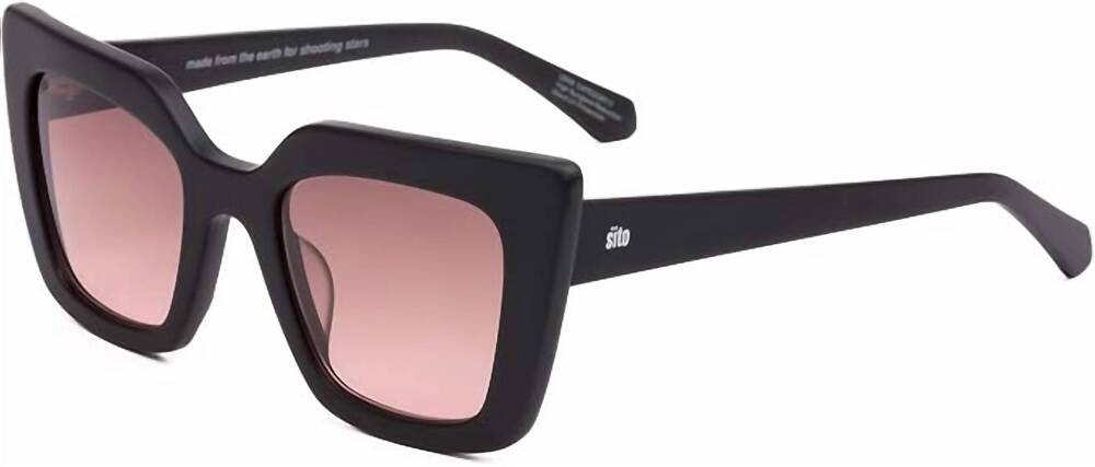 NEW SITO women's cult vision sunglasses in matte black/grey rose gradient